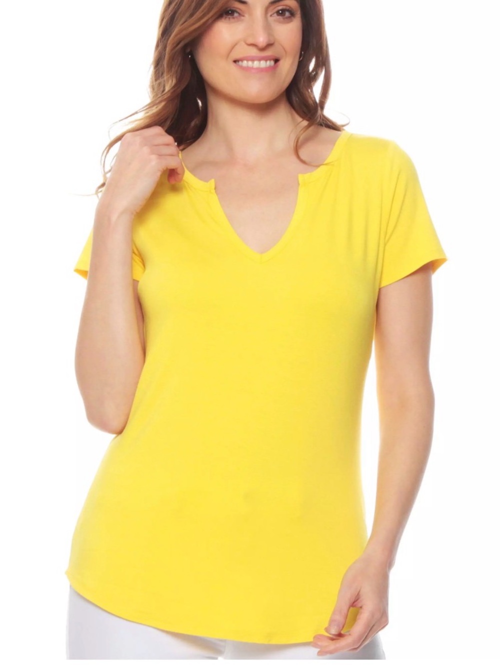 Bright Yellow Women’s Scoop Neck Tee Short Sleeve M